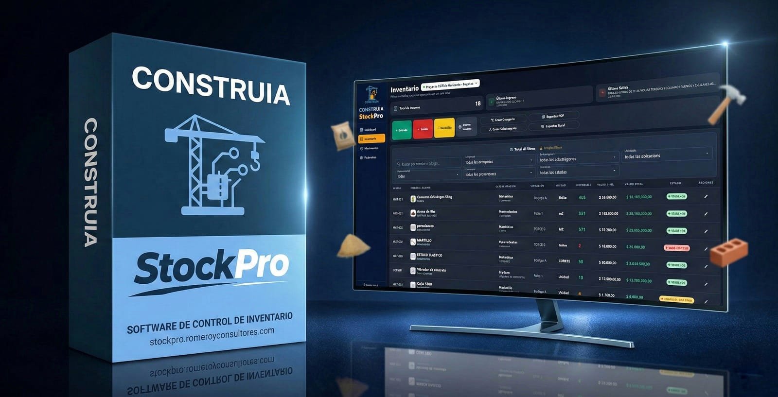 StockPro, control de almacén de obra